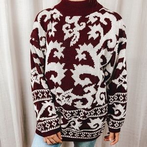 Vintage Burgundy Oversized Heavy Sweater